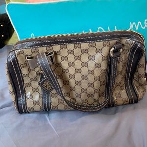 Coated Gucci Shoulder Bag w/ Bow Detail